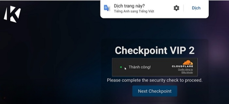 Tiếp tục chuyển sang Checkpoint VIP 2 Krnl VNG