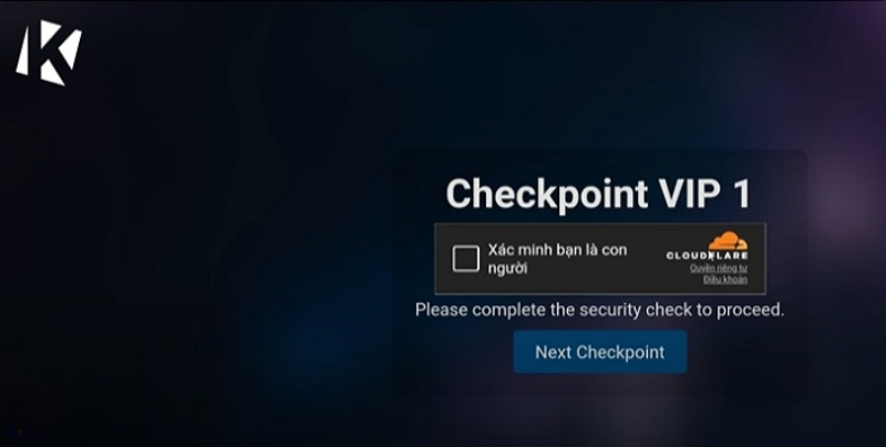 Chọn “Next Checkpoint” để sang bước tiếp theo. Krnl VNG