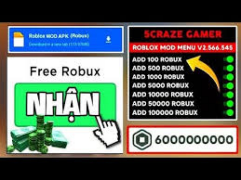 Tải Hack Roblox VNG APK + QT V2.703.1352 (Vô Hạn Robux 99999) Miễn Phí 2 Roblox VNG