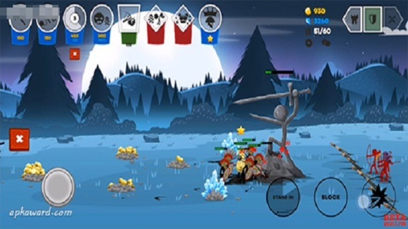 Tải Stick War: Saga Mod APK (Vô Hạn Tiền,Kim Cương) v2026.5.5025 2 Lối Chơi Chiến Thuật Thời Gian Thực