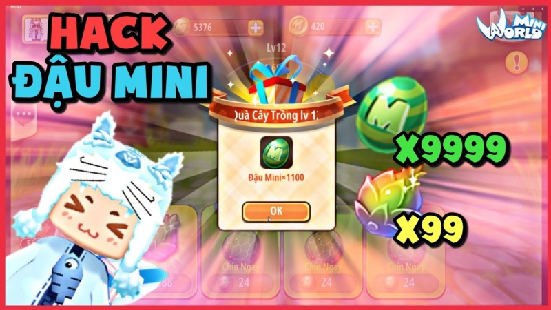 Tải Hack Mini World v1.7.15 (Vô Hạn Xu, Đậu) Mới Nhất 6 hack-mini-word-01
