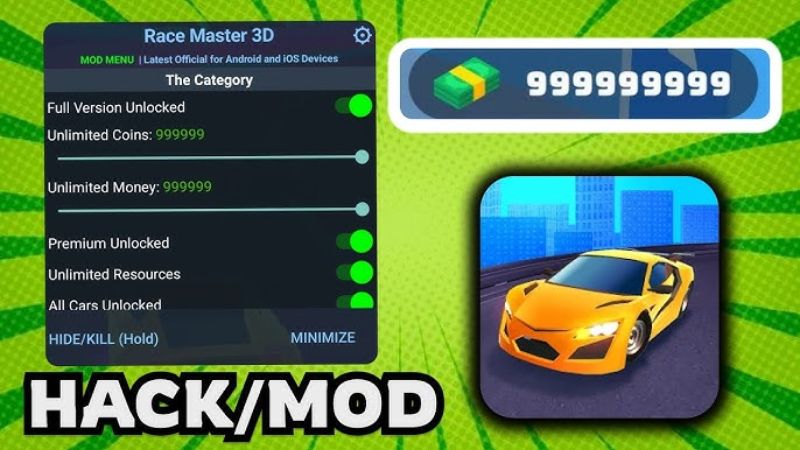 Tải Race Master Hack (Vô Hạn Tiền, Menu) v5.0.0 4 Tính Năng Bổ Trợ Mạnh Mẽ Từ Phiên Bản Race Master Hack