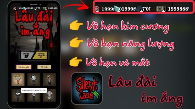 Tải Hack Silent Castle (Vô Hạn Tiền, Kim Cương, Bất Tử) v1.50.021 4 Những Đặc Quyền Thượng Lưu Chỉ Có Tại Hack Silent Castle