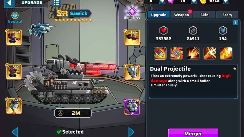 Tải Tank Arena Steel Battle Hack (Menu, Vô Hạn Tiền, Kim Cương) v2.1.2 3 Tùy Chỉnh Xe Tăng Với Nhiều Trang Bị Trong Tank Arena Steel Battle Hack