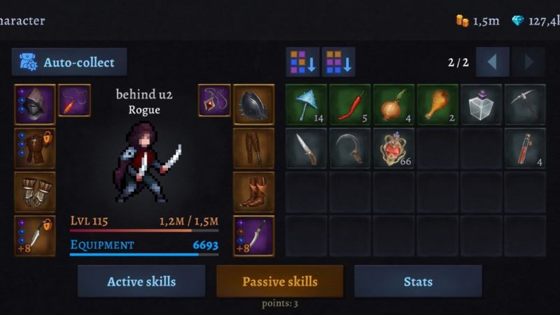 Tải Darkrise MOD APK (Menu, Vô Hạn Tiền, Bất Tử) v0.26.25 3 Thu Thập Và Nâng Cấp Trang Bị Huyền Thoại Trong Darkrise MOD
